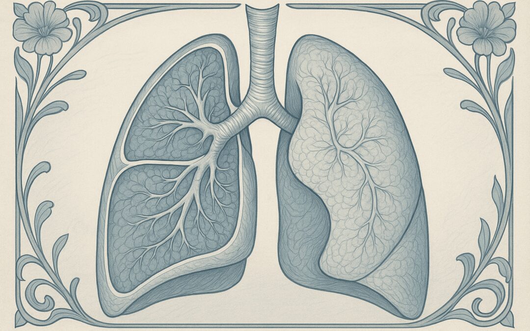 Lung Autopsy For Mesothelioma Cases Medical Illustration Showing Detailed Anatomical Cross Section Of Human Lungs.