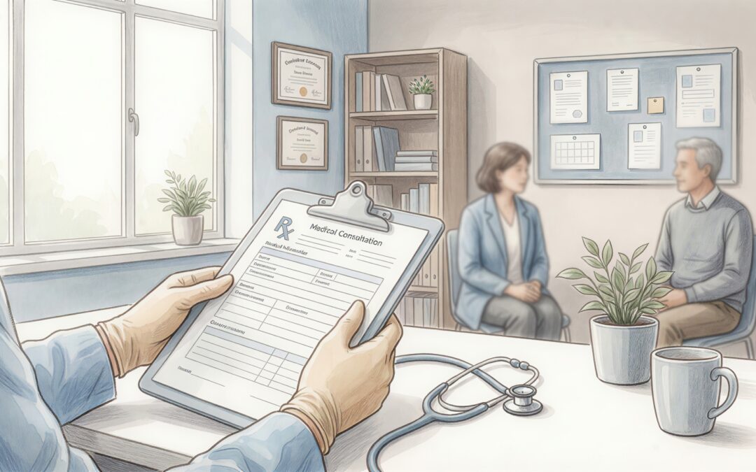 Professional Medical Consultation For Choosing Private Autopsy Services With Board Certified Pathologist Discussing Postmortem Examination Options And Costs With Compassionate Family Members In Peaceful Office Setting.