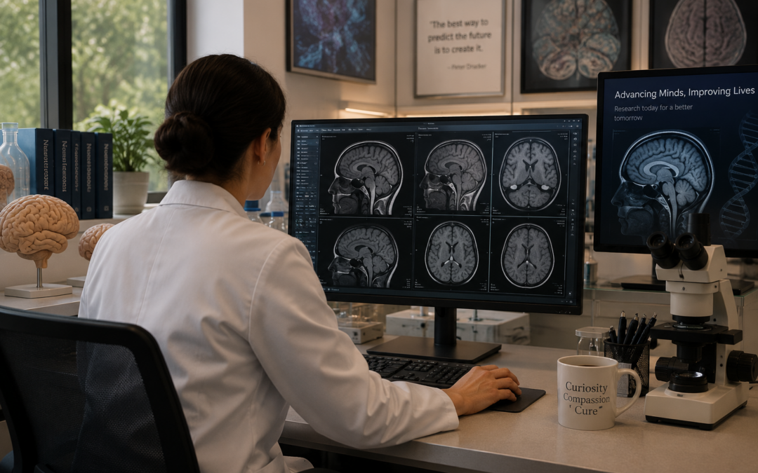 Pathologist Reviewing Brain Scans For Alzheimer's Diagnosis Confirmation